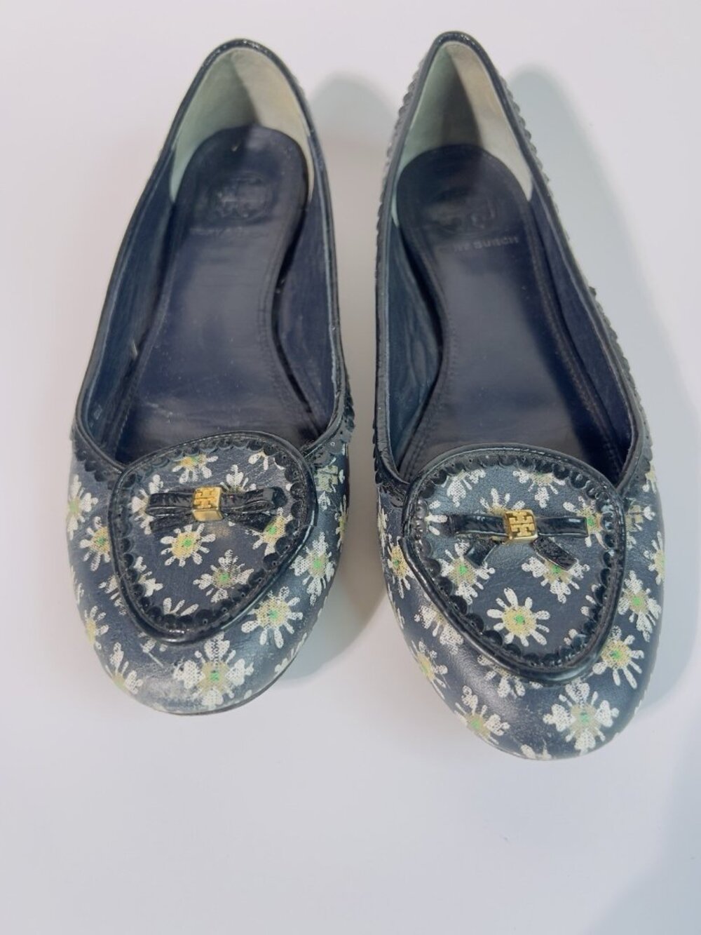 Tory Burch Reva Floral Print Ballet Flats Daisy Leather Size 8 M Rare - Picture 11 of 11